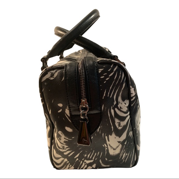 L.A.M.B Gwen Stefani Designer Zebra Boston Barrel Handbag Satchel Purse - Picture 2 of 8